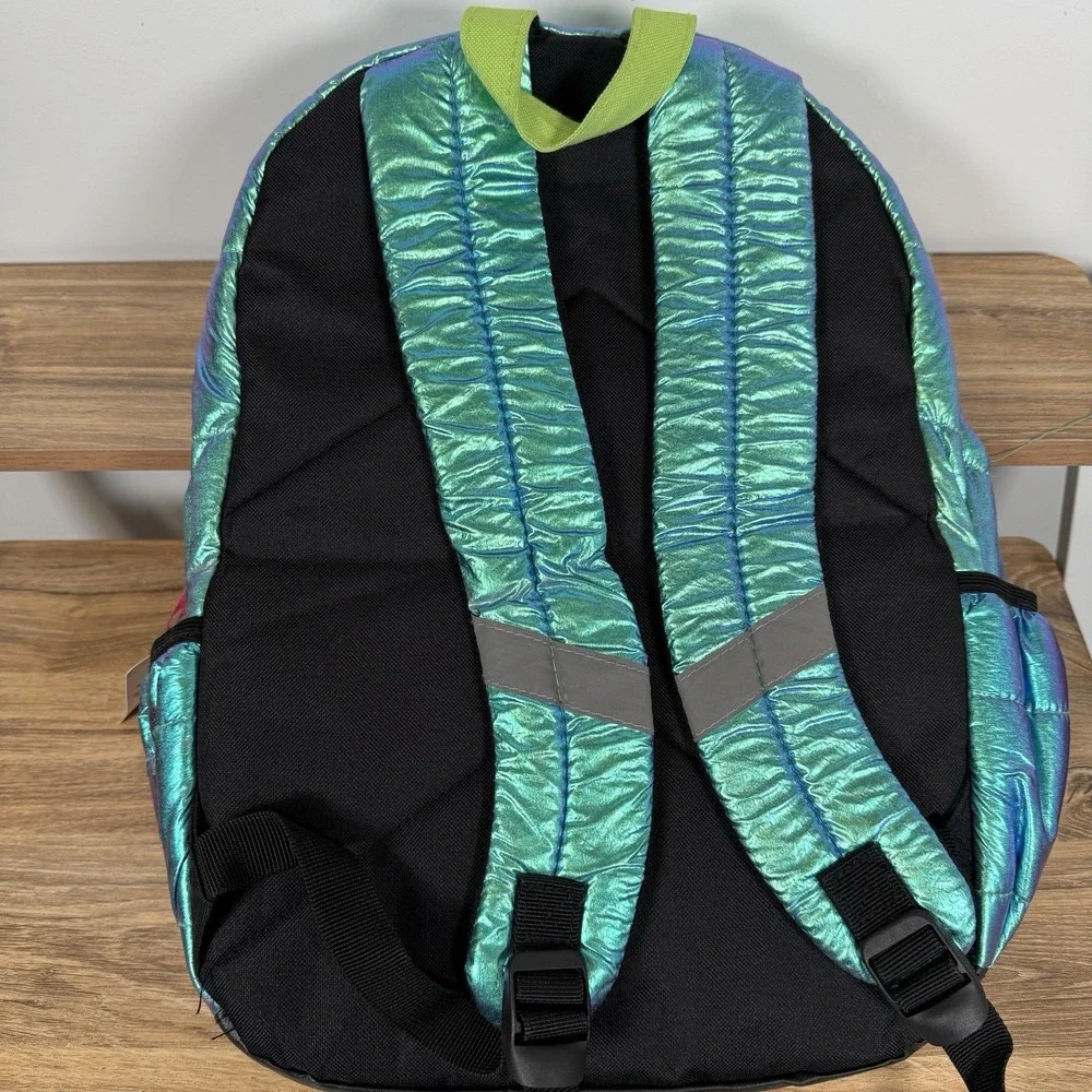 Justice‎ The Supa Puffs Backpack Green/Teal Lunchbox New